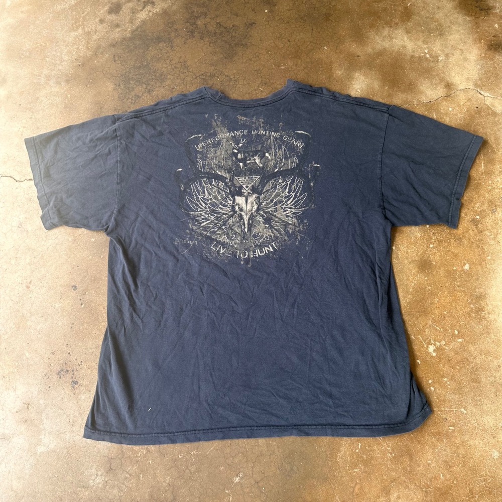 Columbia PHG T-Shirt Mens XXL Navy Blue Excellent Live To Hunt Graphic Tee